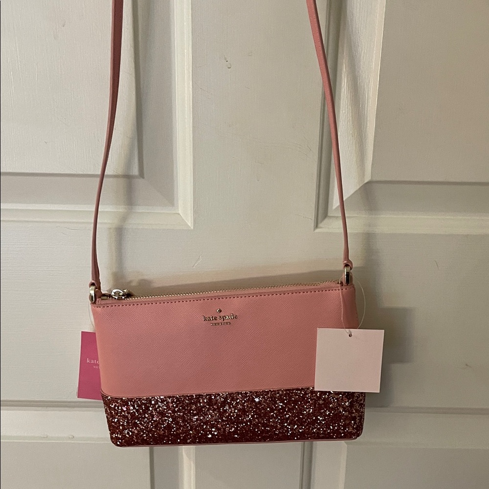 Kate Spade Pink and Glitter Crossbody Bag